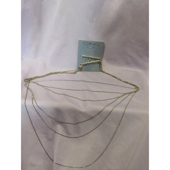 Multi-Layered Silver Hair Bobby Pins Chain Accessory By Icing - Picture 3 of 4